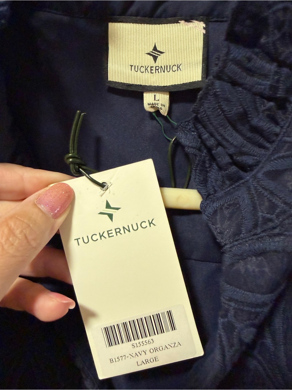Tuckernuck Navy Lace Ruffle-Trim Midi Dress - Picture 4 of 7